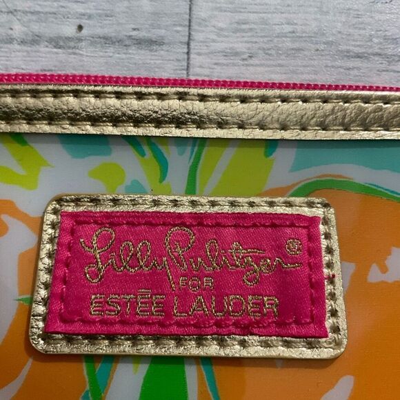 Lilly Pulitzer for Estee Lauder‎ Pink Green Lemons 10x5 inch Cosmetic Makeup Bag - Picture 4 of 7